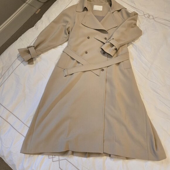 Oak + Fort Beige Oversized Trench Coat | OW-10088-W-Beige-XS | XS / TP - Picture 4 of 6
